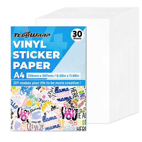 Beginner Packs for Printable Sticker Vinyl - Matte White Printable Vinyl Pack (30PCS) - TeckwrapCraft