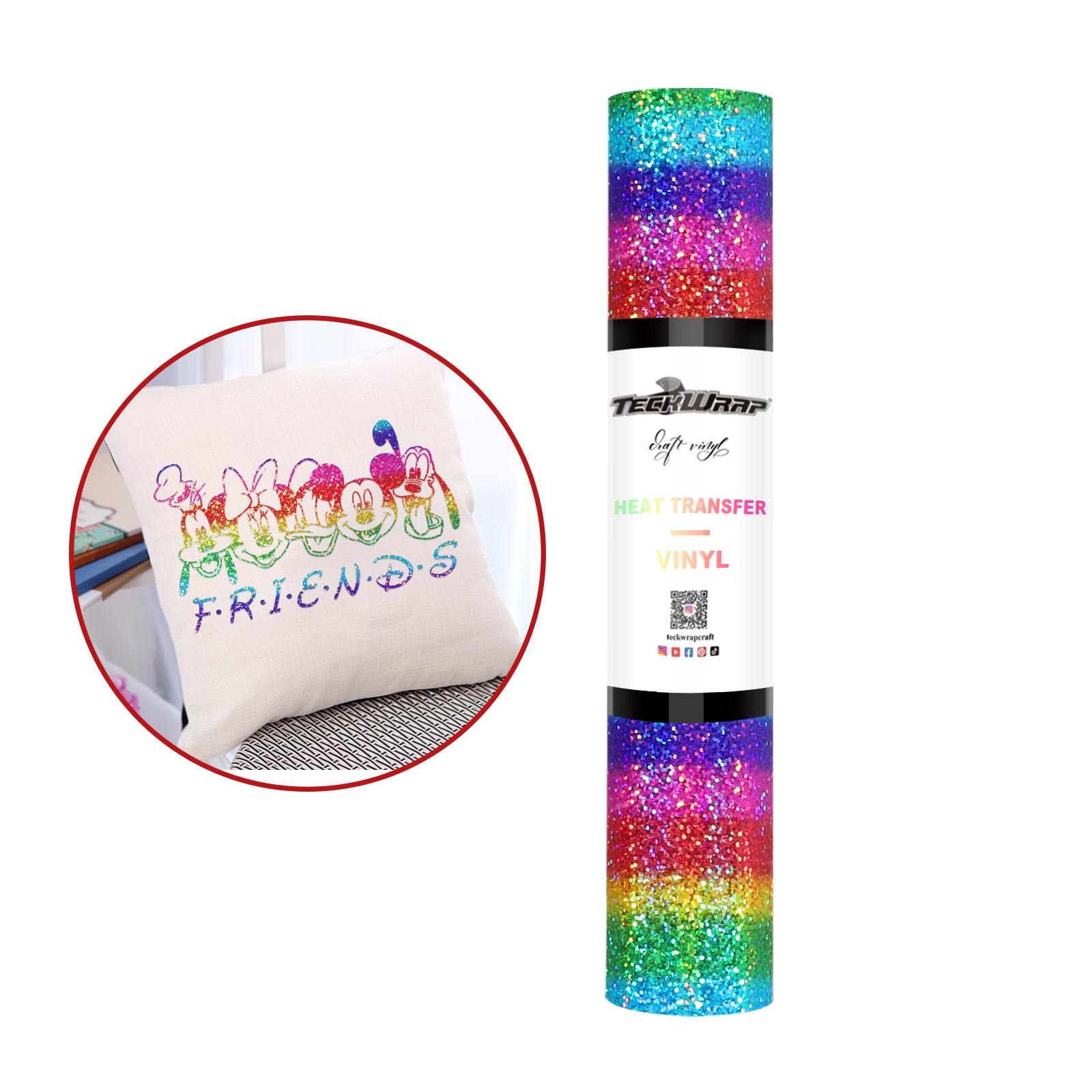 Metallic Chrome Heat Transfer Vinyl 5ft Sparkle Rainbow,  Metallic Chrome HTV Sparkle Rainbow