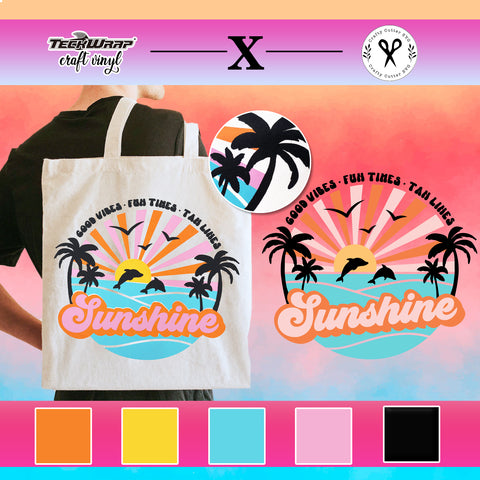 Crafty Cutter X Good Vibes Sunshine 5 Roll HTV (SVG Included)