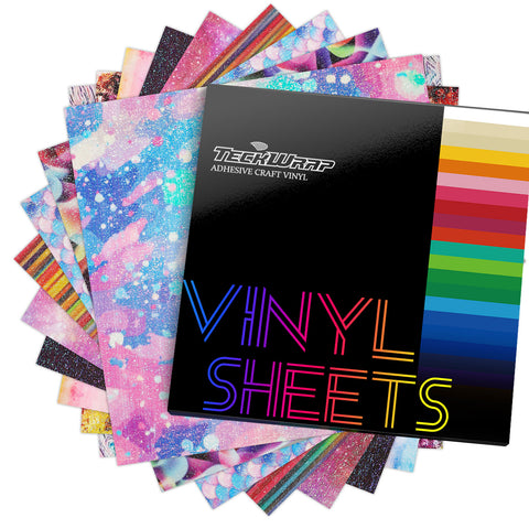 Glitter Brush Vinyl Sheets Pack - 9 PCS - TeckwrapCraft
