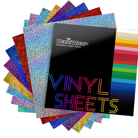 Holographic Sparkle Vinyl Sheets Pack - Holographic Sparkle Sheets Pack - TeckwrapCraft