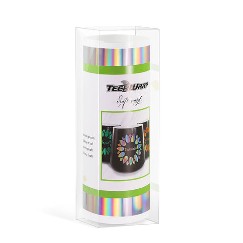 CRICUT JOY 5.5"x120" Adhesive Craft Vinyl - Holographic Rainbow Silver - TeckwrapCraft